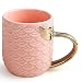 Produktbild VANUODA Meerjungfrau Tasse, Keramik Kaffee Becher mit Meerjungfrau Schwanz Griff, Personalisierte Geschenk für Frauen Mama Oma Mädchen - Muttertag - Geburtstag - Weihnachten - Hochzeit (Rosa)