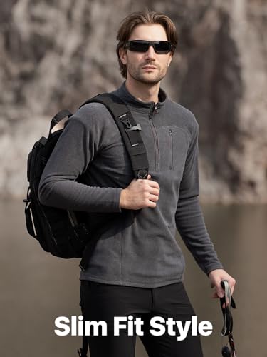 FREE SOLDIER Men's Quarter Zip Pullover Fleece Jacket Lightweight Sweaters Long Sleeve Thermal Half Zip Up Golf Sweatshirt2