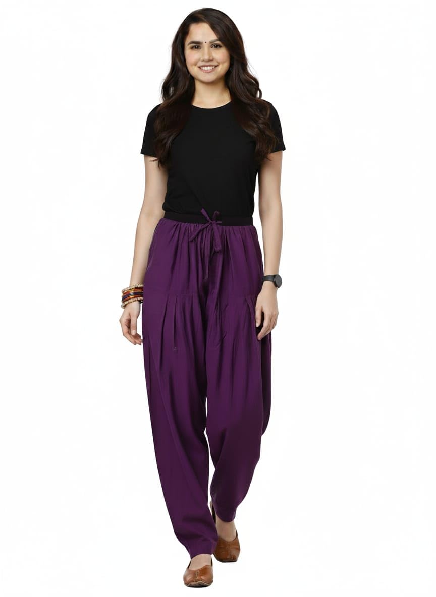 bhawani gift creations Women Cotton semi Patiala Salwar Pants, Drawstring Waist relaxe fit-picture-55