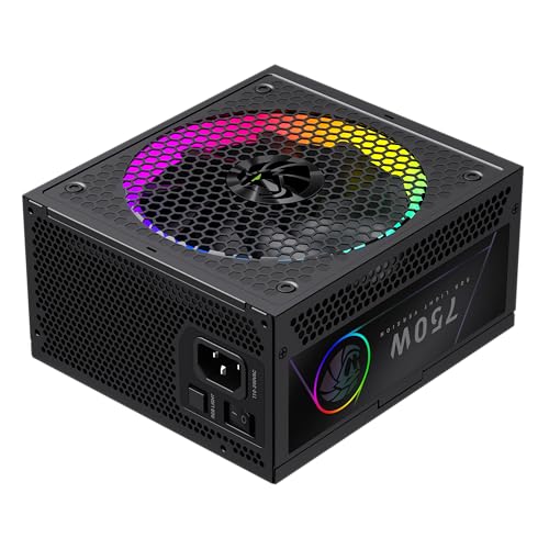 RGB 750G Alimentatore PC 750W Full Modulares, 80 Plus Gold, LLC + DC-DC, ARGB Sync, Condensatori giapponesi, ventola ARGB FDB da 140 mm, 9 funzioni di protezione, colore: Nero - Alimentatore - Immagine 2