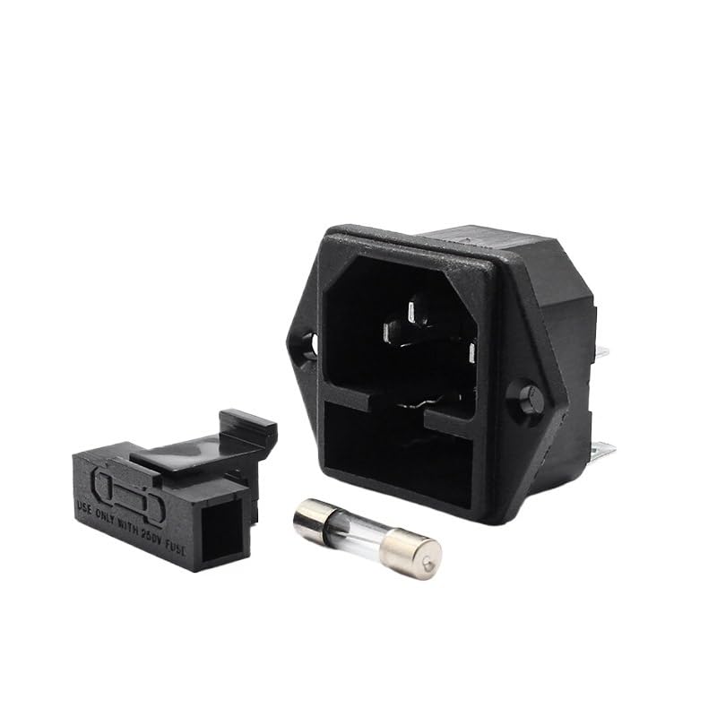 AC-04 Power Socket Fuse Switch Connector Plug Connector 3 Pins with 10A Fuse 10A 250VAC