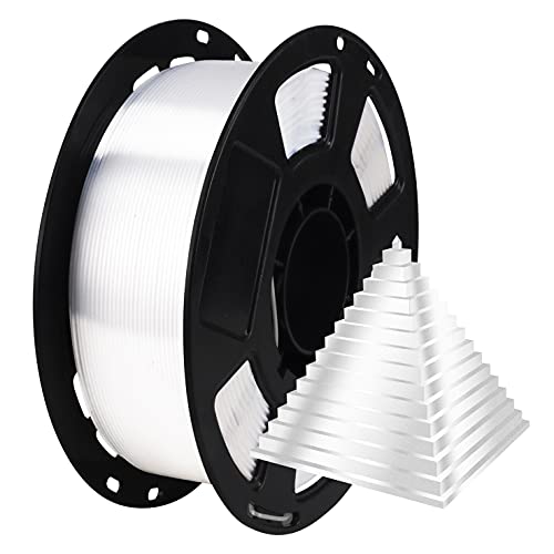 Image of Silk Pearlescent Shiny Pearl White PLA Filament, 1kg 2.2lbs 1.75mm 3D Printing Material, Widely Support for FDM 3D Printer, Pack with Extra Filament Sample by BBLIFE