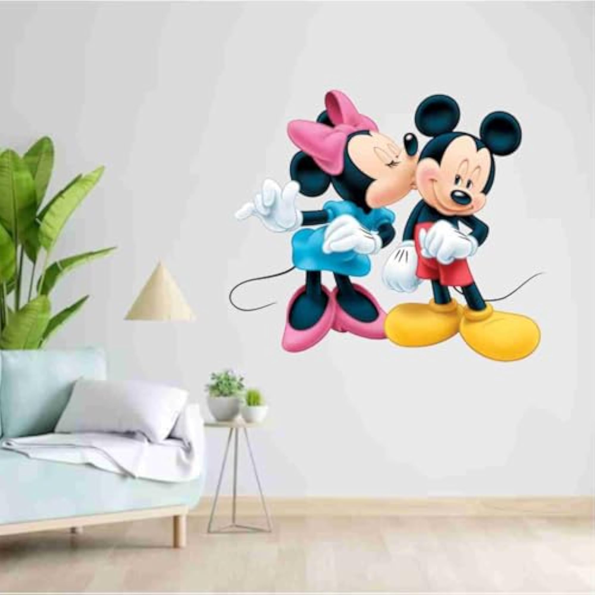Fun Pose Mickey Mouse Wall Sticker, Multicolor PVC Vinyl