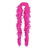 SNBUHA Boa de Plumas, Plumas Boa, Accesorios de Danza para Carnaval Halloween Fiestas Cosplay Boda, 2m, 40g (Fucsia)