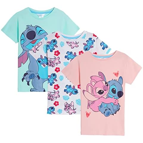 Disney Paquete de 3 camisetas Lilo and Stitch para niñas Cover