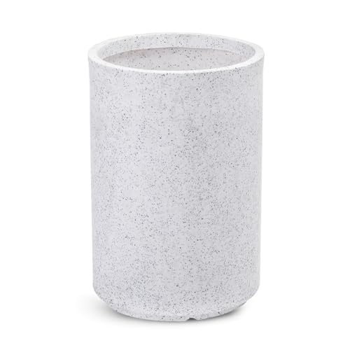 Image of GTB Cylinder German Polymer Pots for Plants Highly Durable Polymers Lightweight Indoor Outdoor Plant Pots, Flower Pot Gamla Tree Planter Container Planters(Plant not Included) (White Marble, 18 inch)