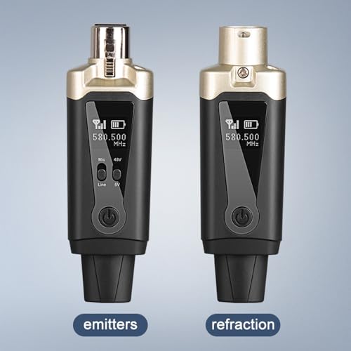 Microphone XLR Transmitter and Receiver UHF Mic System for Audio Mixer Electric Guitar Bass Adjustable Modes 16 Channels Dynamic Microphone Transmitters Receivers miniatura 7