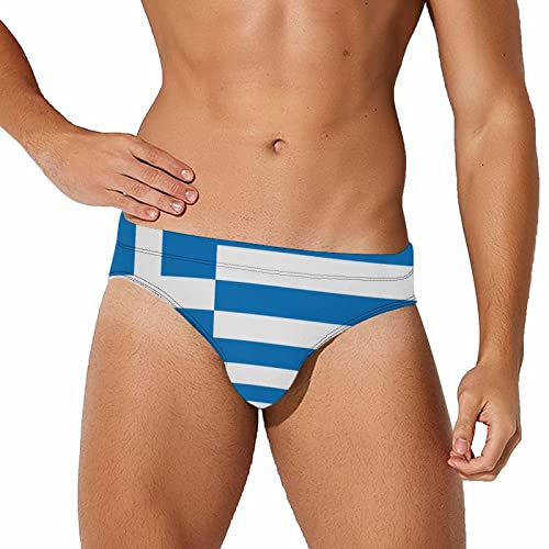 Calculay Greece Flag Men's Swimming Trunks,Beach Shorts Stretch Swimsuit Quick Dry