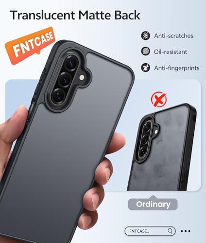 Image of FNTCASE for Galaxy A17 /A16 5G Phone Case: for Samsung A17 Cases with [Screen Protector] Matte Translucent Military Grade Protection for Samsung A 17 & A 16 4G Cover - Black Matte