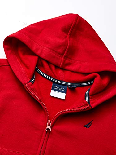 Image of Nautica Boys' Zip Up Hoodie Sweatshirt, Signature Logo Design, Kangaroo Pockets, Made With Lightweight Fleece