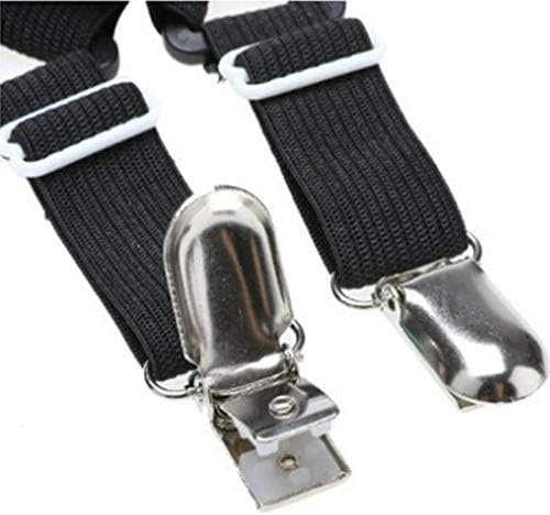 Toweter 3-Way Adjustable Elastic Under Mattress Bed/Fitted Sheet Fastener,Crisscross Bed Sheet Straps Suspenders,Slipcover Fastener (Black)
