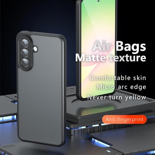 Image of Matte PC + TPU Back Cover Case for Samsung Galaxy A27 5G,Air Bag Protection, Anti-Fingerprint, Micro Arc Edge, Never Turns Yellow, Camera Lens Guard, Black