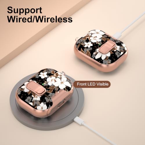 Image of for AirPods Pro 2 /1 Case with Safety Lock & Phone Stand, Flower