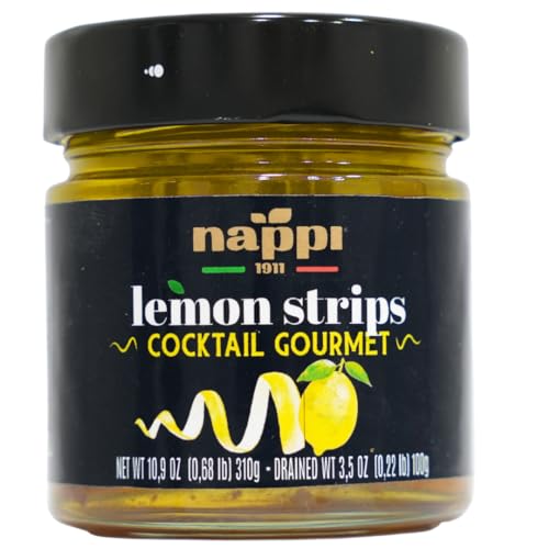 Nappi 1911, Lemon Twist, Candied Lemon Peel Strips in Syrup, 10.9 oz, Popular Cocktail Garnish for Margarita, Martini, Negroni, Lemon Drop, Old Fashioned Drinks, Mocktails, Lemon Peel for Baking, Mocktails, - Thumbnail 5