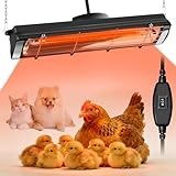 17.5 Inch Extra Long Heat Lamp for Chickens, 300W Carbon Fiber Chicken Coop Heater for Winter, Adjustable Temp...