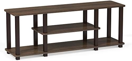 Furinno Turn-N-Tube No Tools 3D 3-Tier Entertainment TV Stands, Columbia Walnut/Black