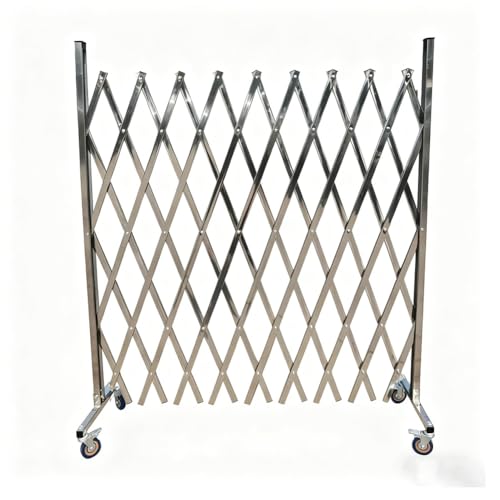 Barricada expandible con ruedas, puerta de seguridad plegable portátil para control de tráfico en garajes, escuelas y centros comerciales