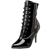  Pleaser VANITY-1020, Damen Halbschaft Stiefel, Schwarz (Blk Pat), EU 42 (UK 9)