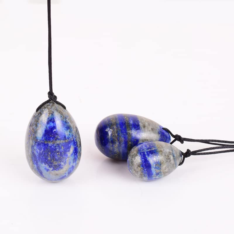 3 Unids/set De Bolas De Masaje De Cuarzo De Cristal Unisex De Lapislázuli Natural,30x20mm