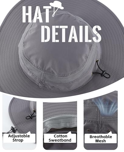 Image of Home Prefer UPF 50+ Men's Sun Hat Wide Brim Bucket Hat UV Protection Hat for Mens Womens Beach Safari Gardening Golf Fishing