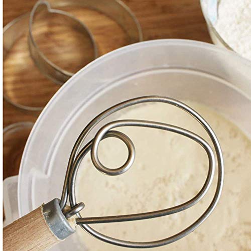 2 pack 13.5 inch The Original Danish Dough Whisk,Stainless Steel Dutch Style Hand Mixer Bread Dough Whisk,For Pastry or Pizza Perfect Baking Tool, Great Alternatives to A Blender, Mixer or Hook