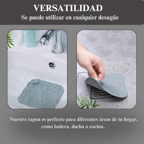 Miniatura 3 de Pack De 2 Unidades - Tapa De Silicona Para Desagüe Ducha - Tapón Para Bañera, Ducha O Cocina - Evita Malos Olores O Cucarachas - 15 Centímetros.