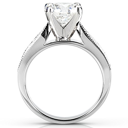 Kobelli Round Moissanite Pave-Set Bridal Set 2 1/3 Ctw 14K White Gold, Size 7.5 #TOP5