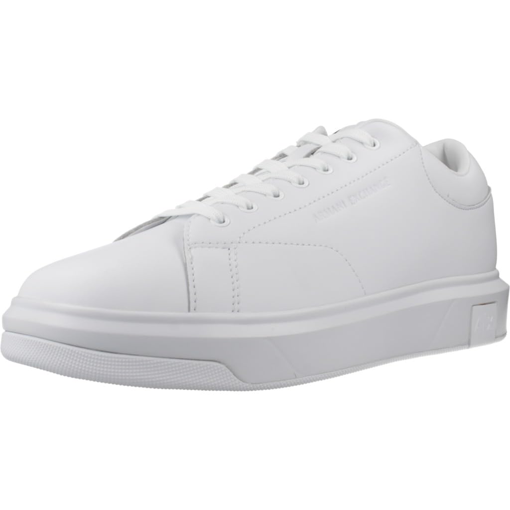 Armani Exchange Men's Venice with Embossed Logo on Platform Sole Trainers, OP.White, 11 UK