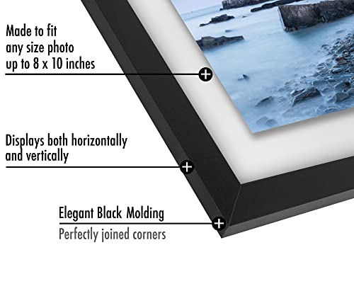 Americanflat 8X10 Floating Frame In Black With Polished Glass And Hanging Hardware Included - Also Use 5X7 Or 4X6 Photos For Floating Effect - Horizontal And Vertical Formats For Wall And Tabletop #TOP3