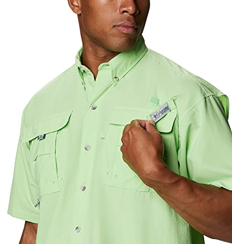 Columbia Camisa masculina Bahama II UPF 30 manga curta PFG pesca, brilho limão, PP