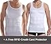 iBuylinks 2pcs Mens Compression Slimming Body Shaper Undershirt 2 White or 2 Black (L, White+White)