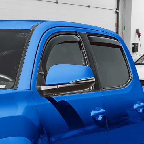 Goodyear Bruchsichere Innenkanal-Fensterabweiser für LKWs, Toyota Tacoma 2016–2023, Doppelkabine, Regenschutz, Fenstervisiere… – Ansicht 5