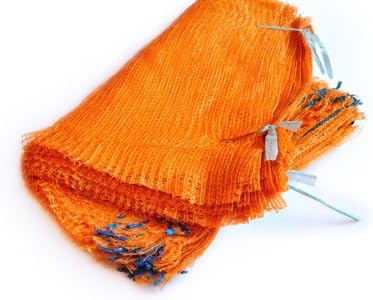 100 Orange Net Sacks 42 Centimeter x 60 Centimeter 15 Killogram with Drawstring Raschel Bags Mesh Vegetables Logs Kindling Wood