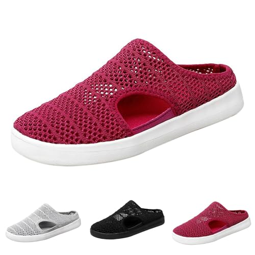 Zapatillas unisex para hombre y mujer, zapatos de jardín, zapatos de playa, sandalias ligeras, transpirables, antideslizantes, cómodos, antideslizantes, para el hogar, zapatos de casa, Vino, 38 EU