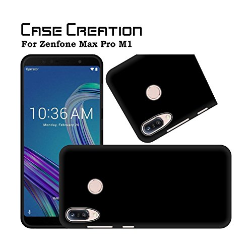 Image of Case Creation Compatible with Zenfone Max Pro (M1) Back case,Asus Zenfone Max Pro M1 ZB601KL Black Silicone Plain Matte Finish Flexible Soft Cover