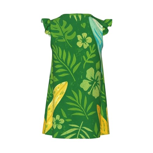 Augenstern Flutter Sleeve Nightgown Pajama Gown Hawaiian Aloha Floral Easy Pull-On Sleepwear Nightdress2