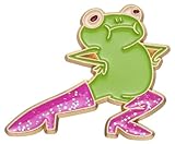 GANDC Cute Frog Enamel Pins Pink Glitter Boots Cartoon Frog Novel Funny Hard Enamel Pins for Backpacks Badges Hats Jackets (Pink Glitter Boots)
