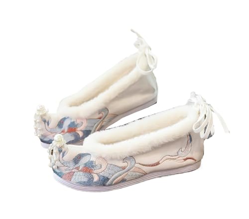 Chaussures compensées brodées de style chinois pour robe hanfu traditionnelle