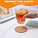 100Pcs Cork Coasters for Drinks, Bulk Blank Coasters DIY Crafts, 3.54inch Tea or Coffee Cork Coaster, Round Heat Resistant Bar Cup Mat for Home Tabletop Decoration DIY