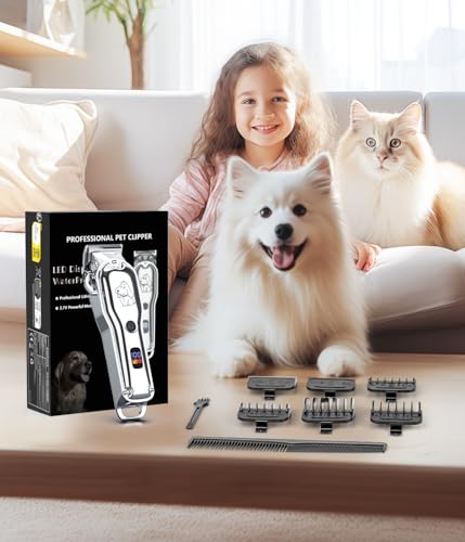 KAEFUYS Hundeschermaschine IPX7 Wasserdichtes Schermaschine Hund Katze Professionelles Hundeschermaschinen-Set Geeignet für Katzen Hunde Kaninchen etc.