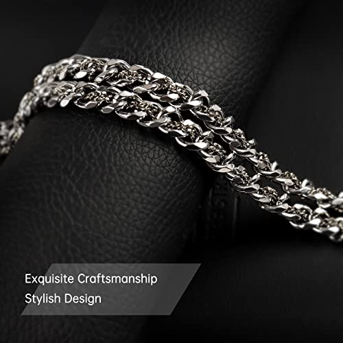Labnna Cuban Link Chain For Men Stainless Steel Figaro Chain Necklace 5Mm 6Mm Hip Hop Neck Chains For Men Boys 20-22 Inchs #TOP5