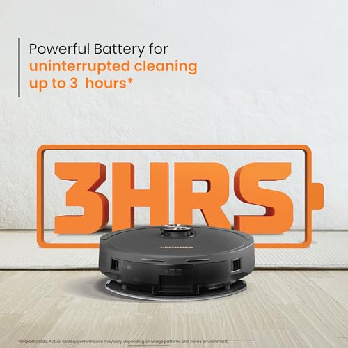 Image of Eureka Forbes SmartClean Auto Bin Turbo, 7000Pa HyperSuction Robotic Vacuum Cleaner (40 Days Hands-Free Cleaning) | LiDAR 3.0 & Quick Home Mapping | Wet Mopping | 3-Hour Run Time | Smart App Control