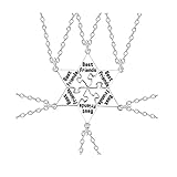 Yocoyee Multi Puzzles Best Friends Forever Necklaces Engraved Heart BFF Pendant Set Friendship Necklaces Gifts-6 Puzzls