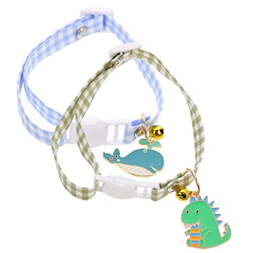 Sosoport 2 Piezas Collar de Gato Collar para Cachorro transportador de Gatos Collar para Gatito pañuelo de Gato Dog Collar Cat Collar Campana de Gato Collar de Gatito algodón poliéster