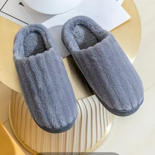 Image of Wolvesden Unisex Winter Woolen Slippers | Fluffy Indoor Slip-Ons | Size 4-8, Multicolor (1 Pair)