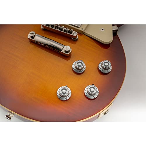Musiclily Pro Gaucher Métrique 18 Splines Cloche Bouton de Potentiomètre Top Hat Knobs pour Epiphone Les Paul SG Guitare électrique, Argent(Lot de 4) - Les Beatles, Paul McCartney, John Lennon, RIngo Starr, George Harrison Musiclily Pro Gaucher Métrique 18 Splines Cloche Bouton de Potentiomètre Top Hat Knobs pour Epiphone Les Paul SG Guitare électrique, Argent(Lot de 4) – Image 8