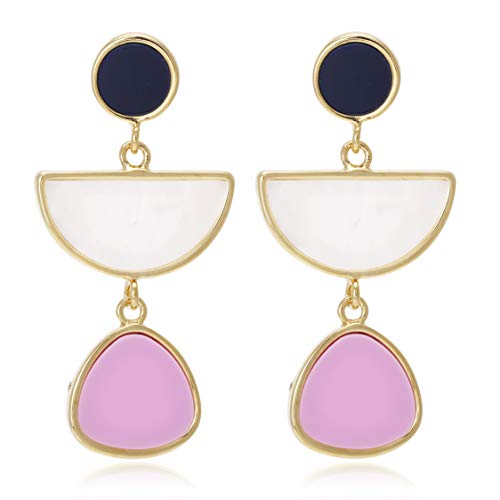 Bonaluna-Multi-Colorblock-Geometric-Frame-Statement-Earrings-with-Acrylic-Gem-Dangle-Drops-for-Women