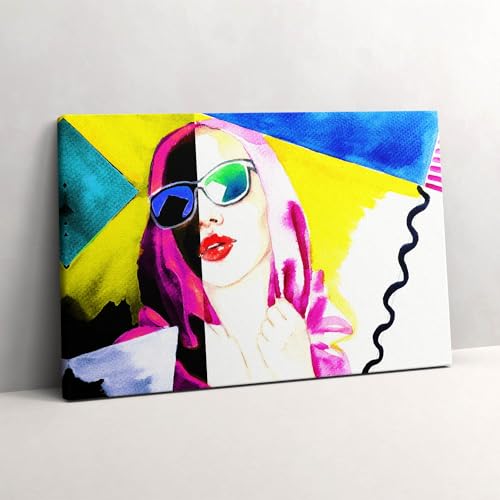 Tableau Photo sur Toile 60x40cm - Wallfluent art moderne Une femme à deux visages
