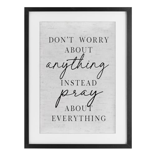 Cadre de créateur Pray Instead Of Worry Black Stupell Industries sous verre haute clarté 50cm