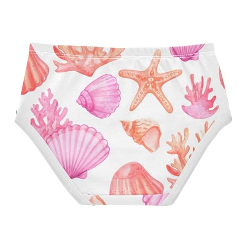 Fun Girls Underwear Toddler 2t Cotton Panties for Girl Starfish Painted Seashells Briefs Girls Undies2